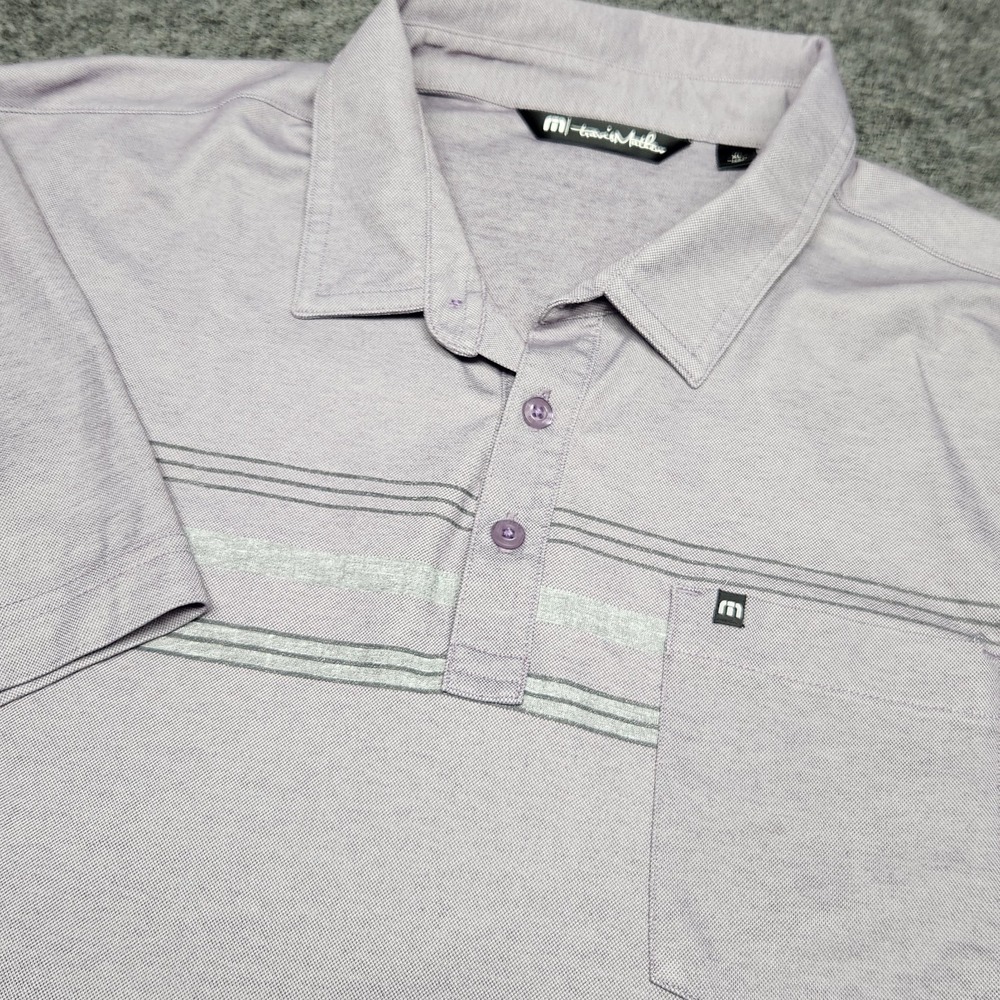 Travis Mathew Mens Pima Cotton Performance Purple Pocket Golf Polo Shirt XL
